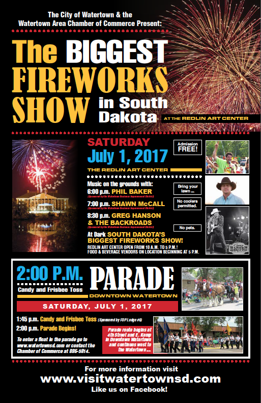 Watertown Area Chamber of Commerce Fireworks Show Flyer